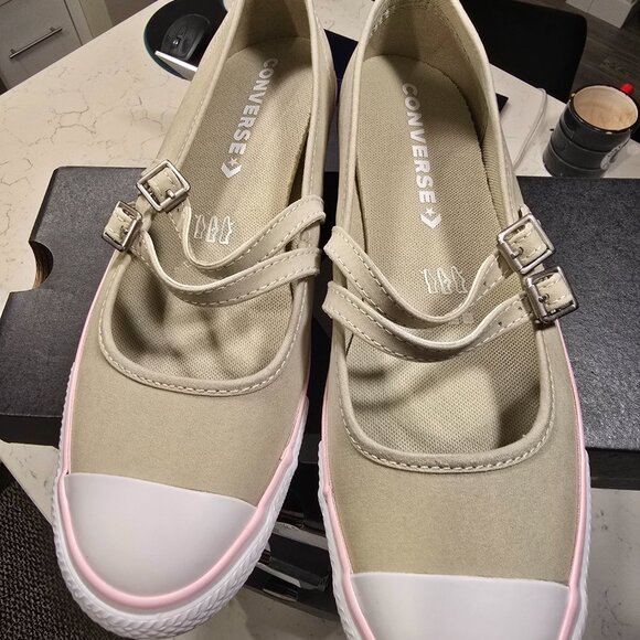 Woman's Shoes Converse Chuck Taylor All Star Dainty Mary Jane Ballet OLIVE 7.5 - Picture 4 of 13